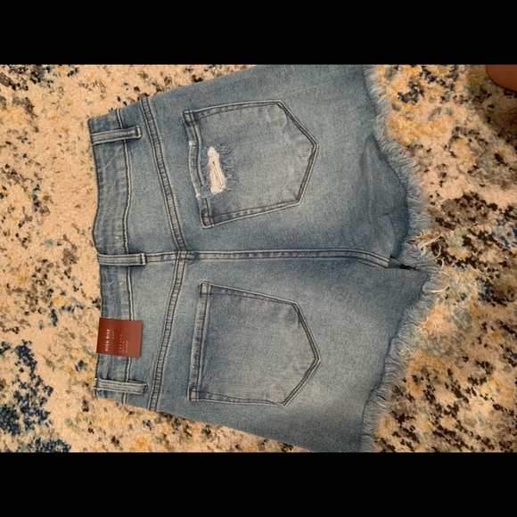 Nature denim high rise distressed jean shorts - Picture 4 of 4